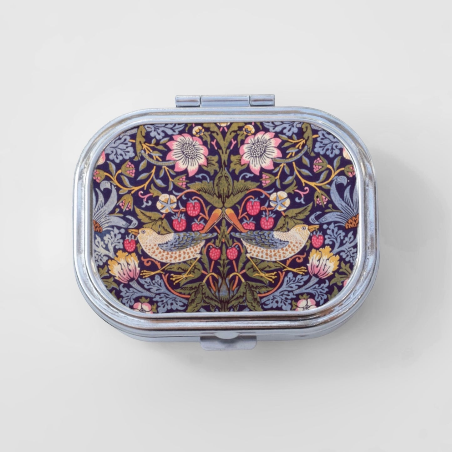 Strawberry Thief Happy Rectangle Pill Box