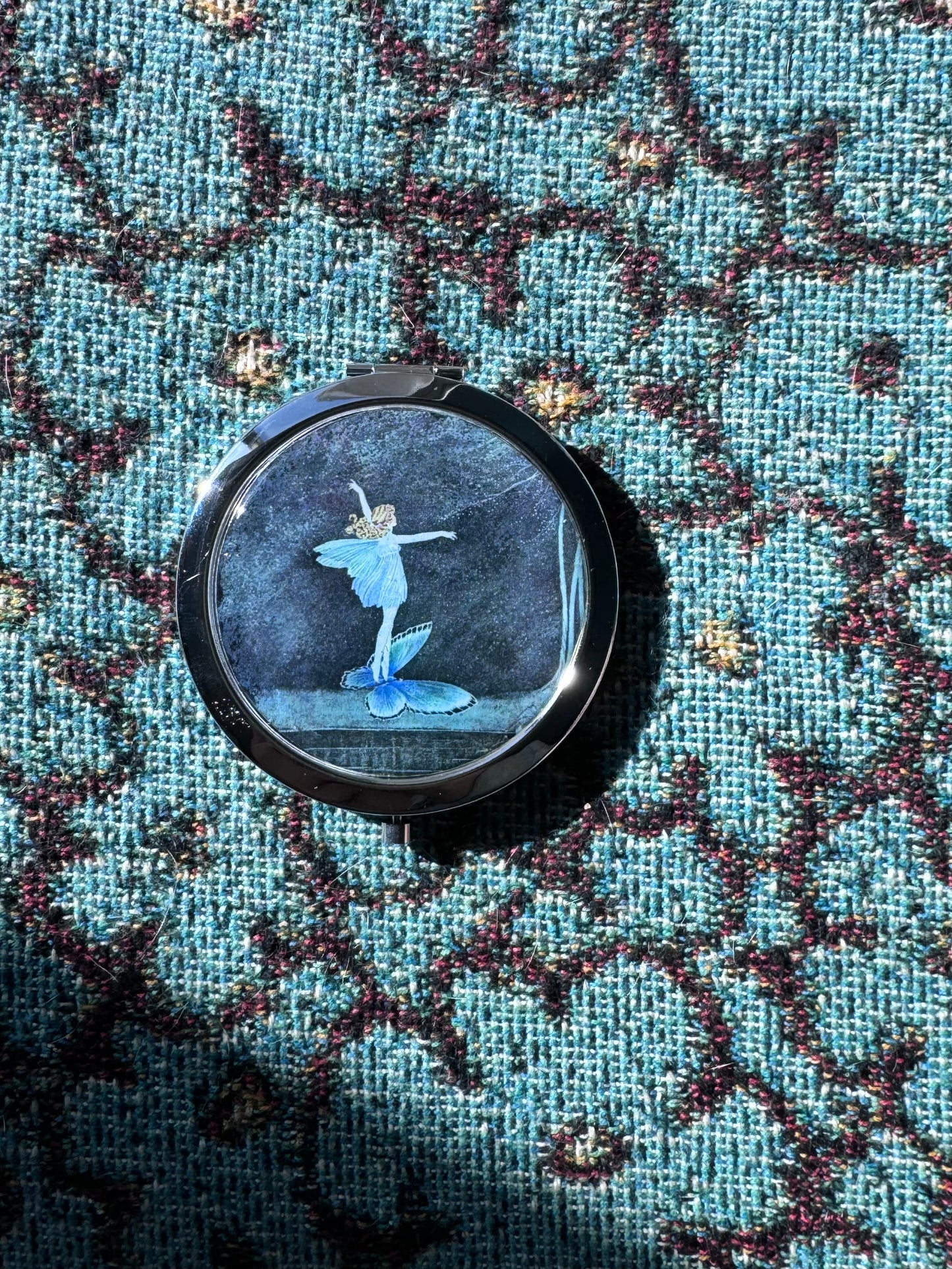 Fairy Riding Butterfly Compact Mirror OR Pill Case