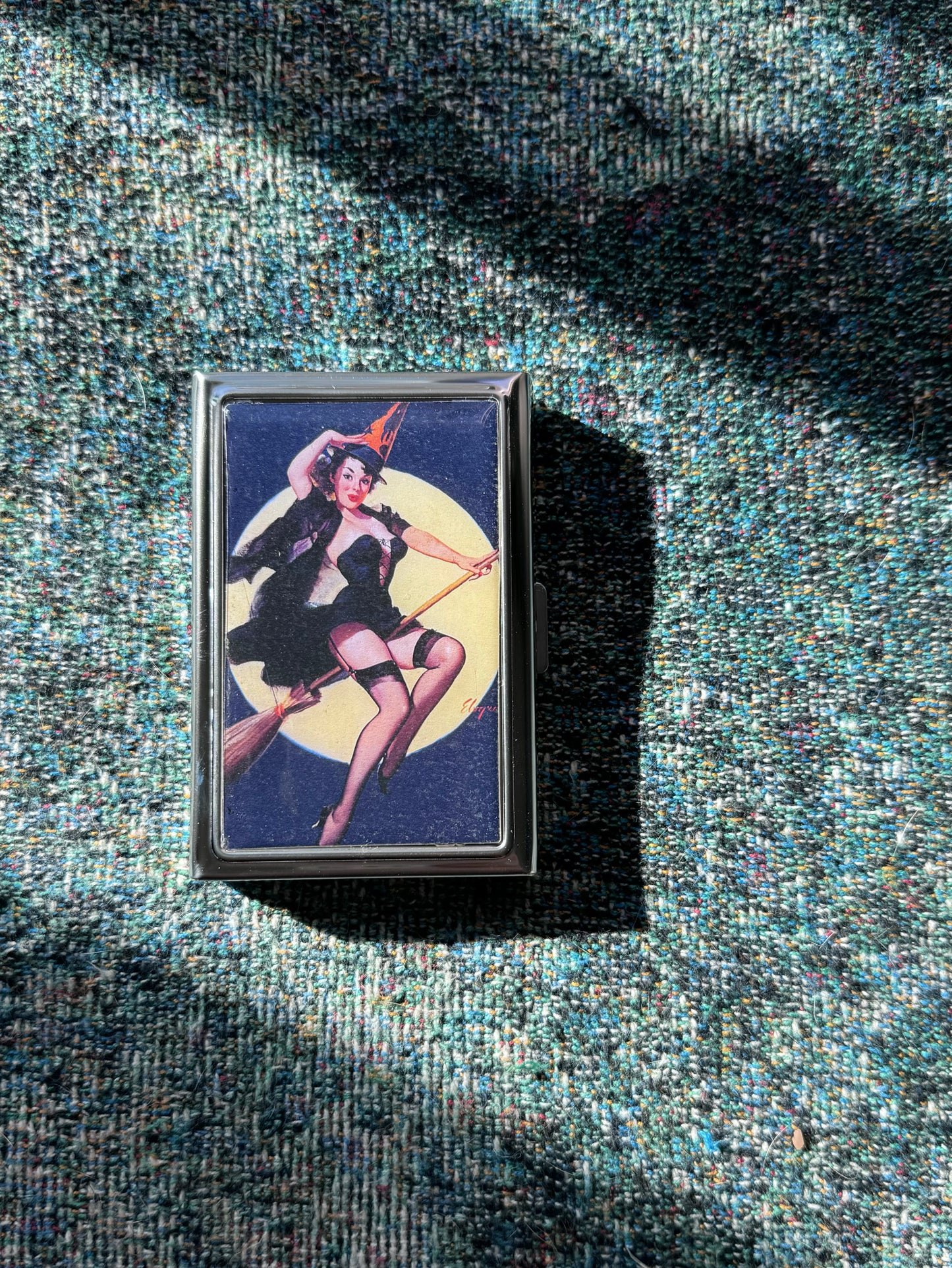 Sexy Witch Pin Up Card Holder OR Cigarette Case