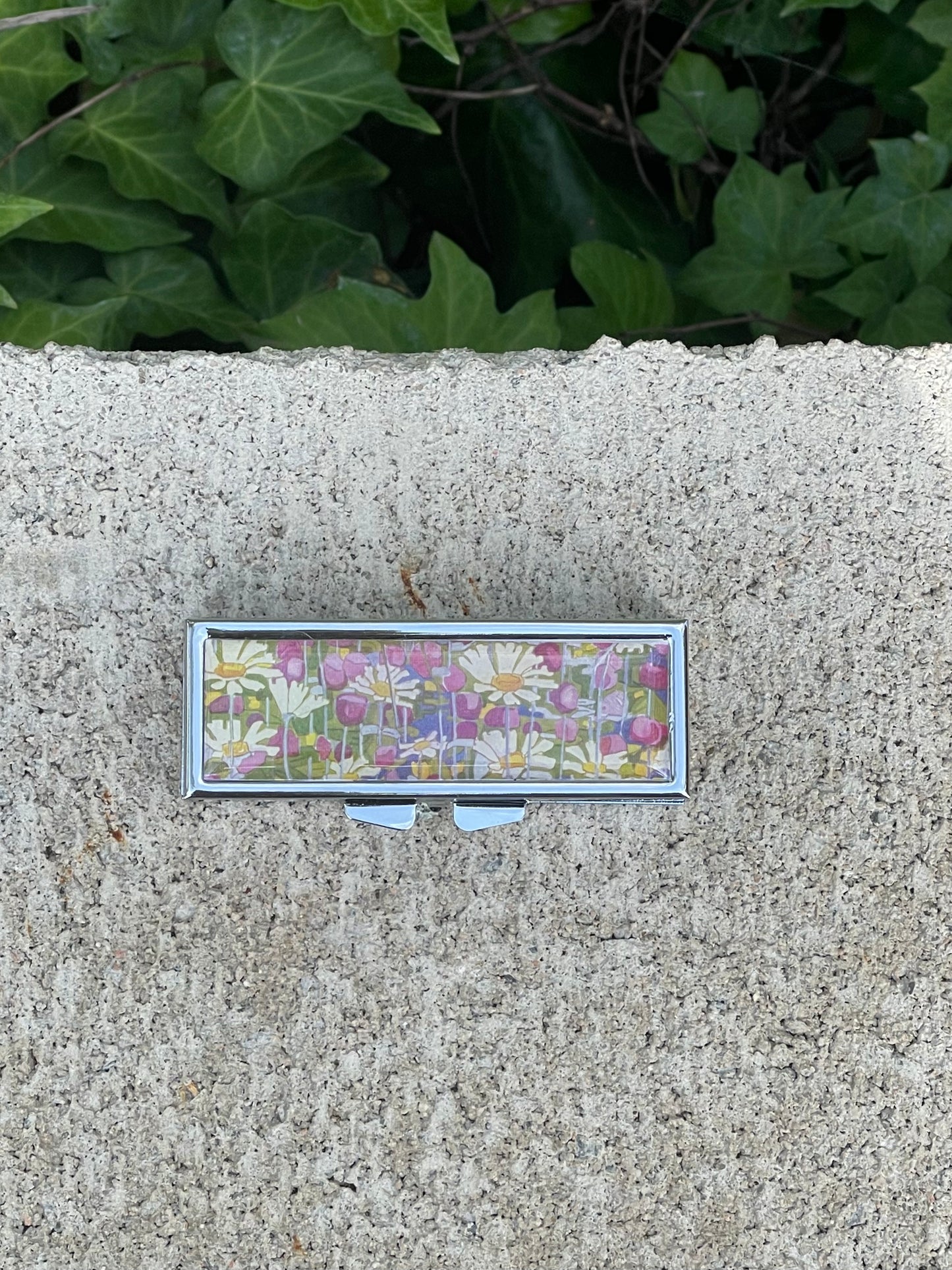 Groovy Flowers Rectangle Pill Box