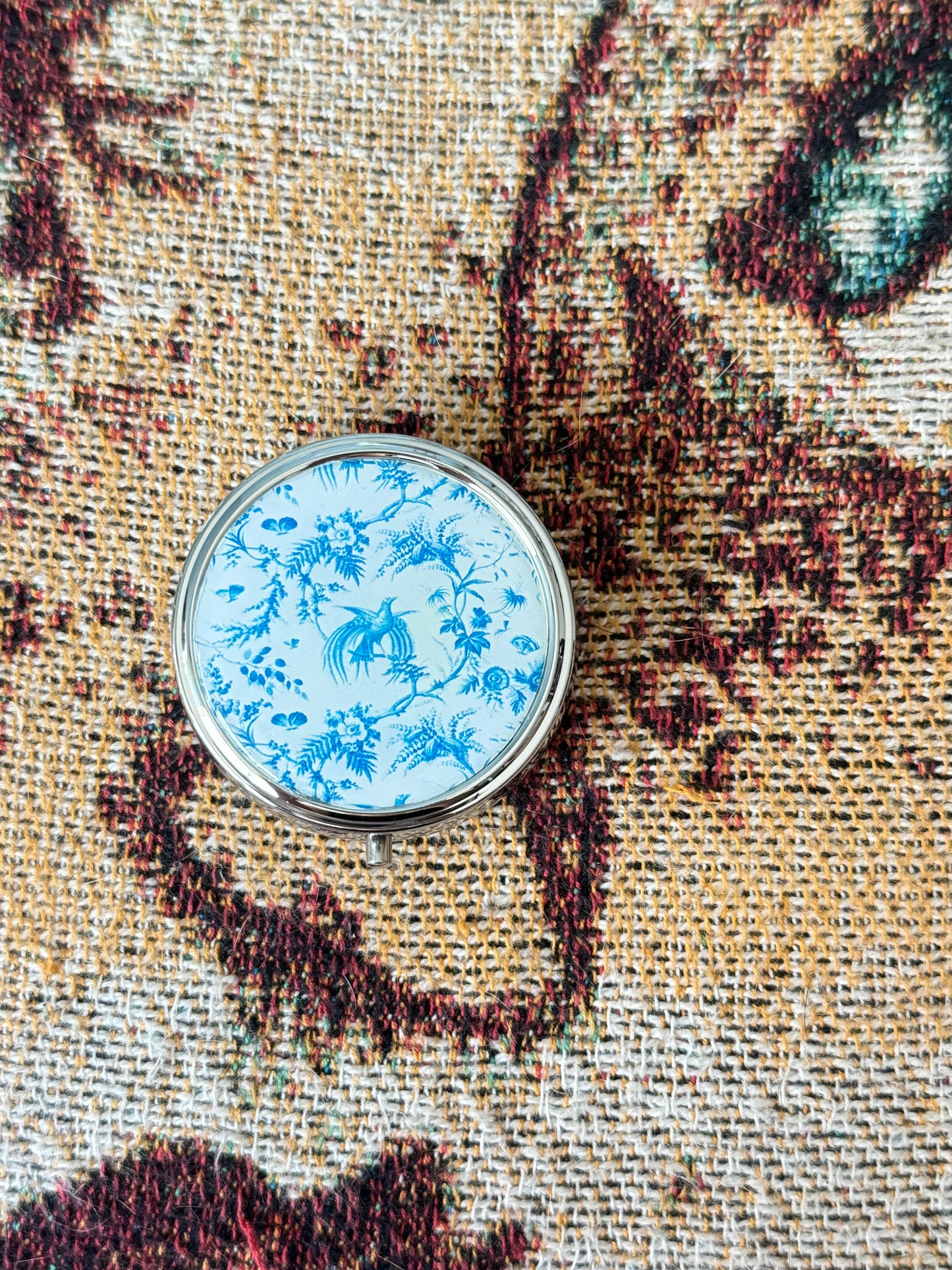 Blue Birds Compact Mirror OR Pill Box