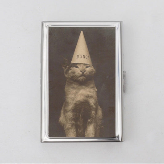 Dunce Cat Card Holder OR Cigarette Case