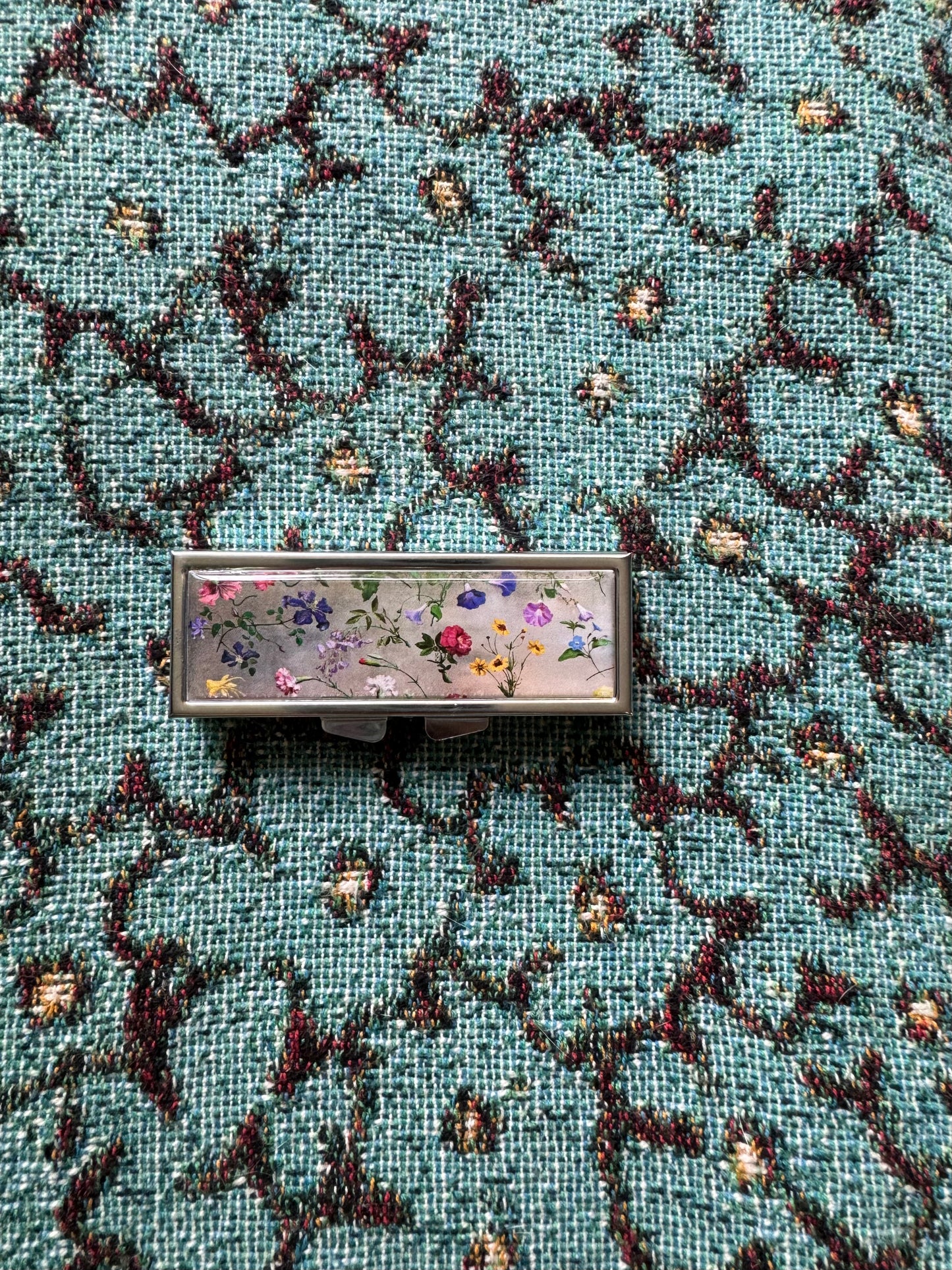 Floral Rectangle Pill Box