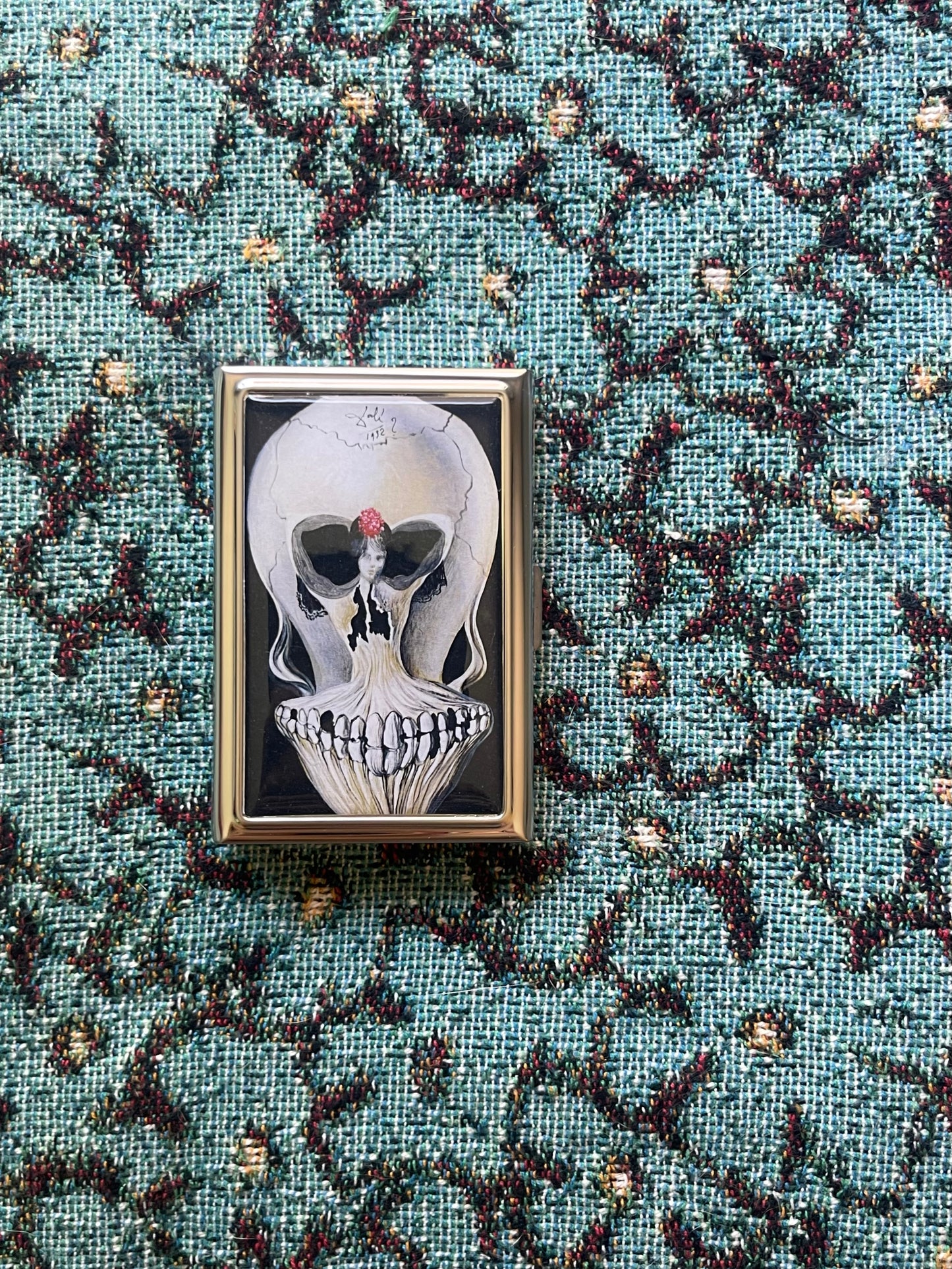 Ballerina in a Death's Head Card Holder OR Cigarette Case