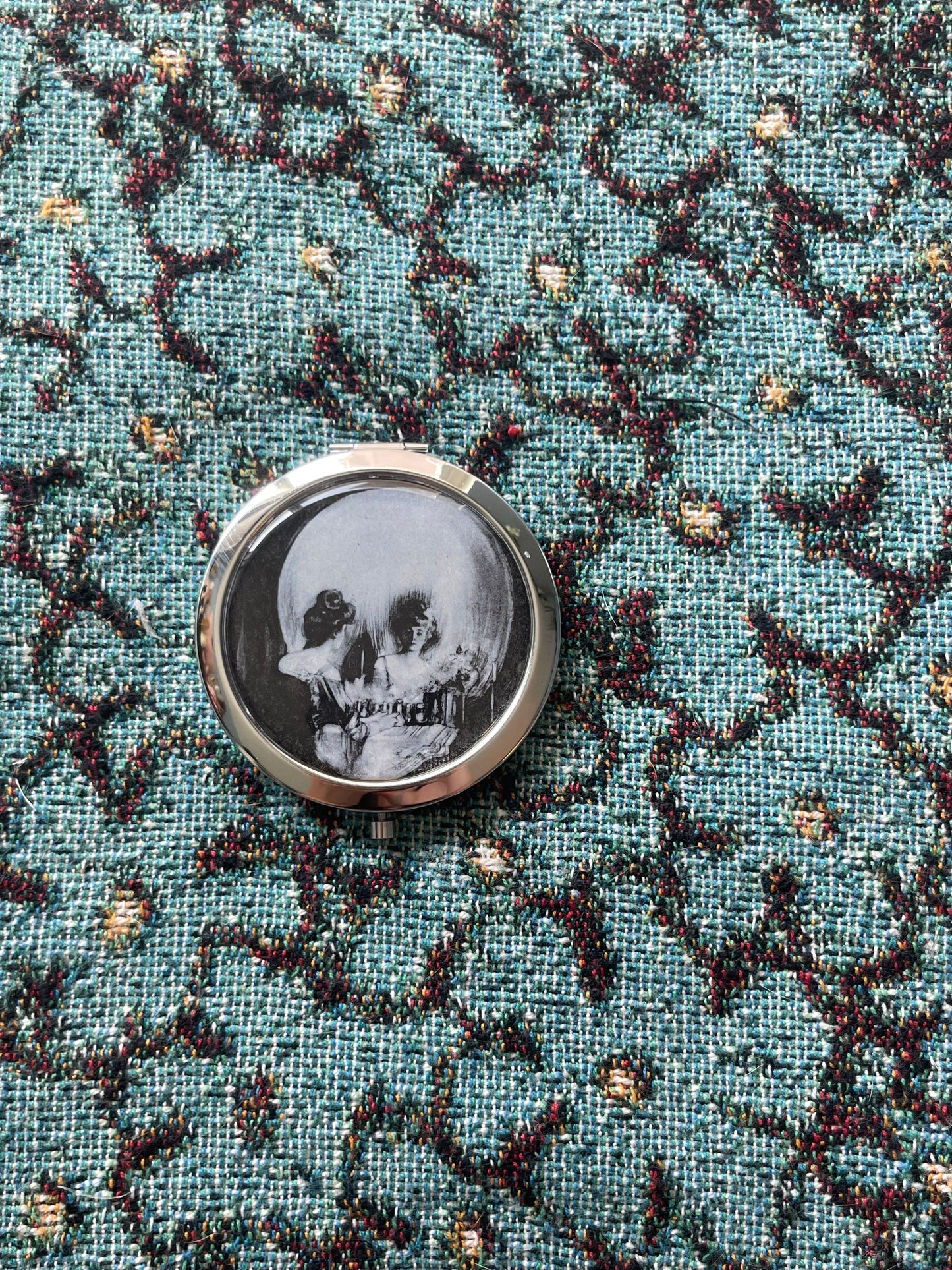 All is Vanity Skull Compact Mirror OR Pill Case