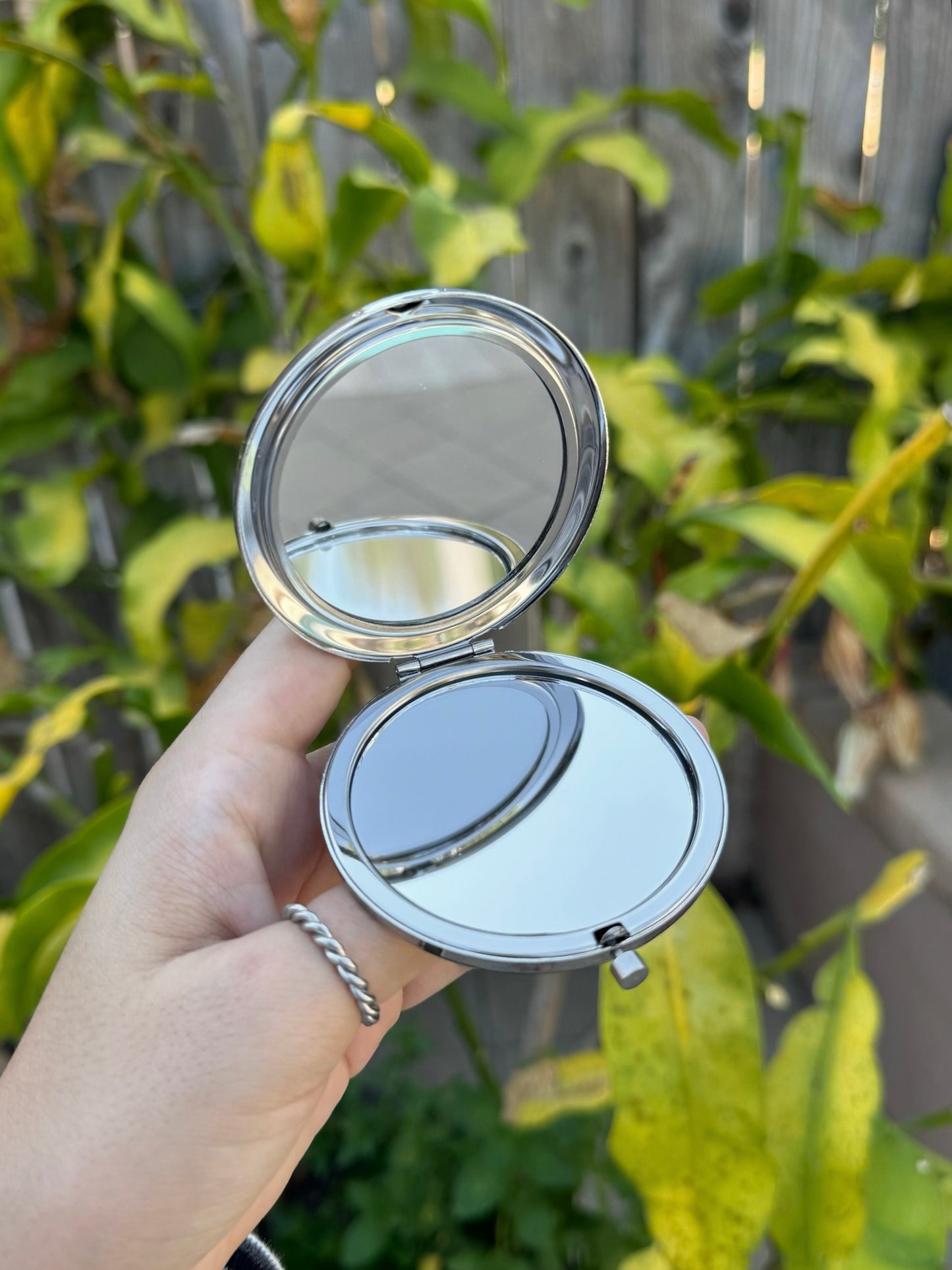 Flowers and Ferns Compact Mirror OR Pill Box