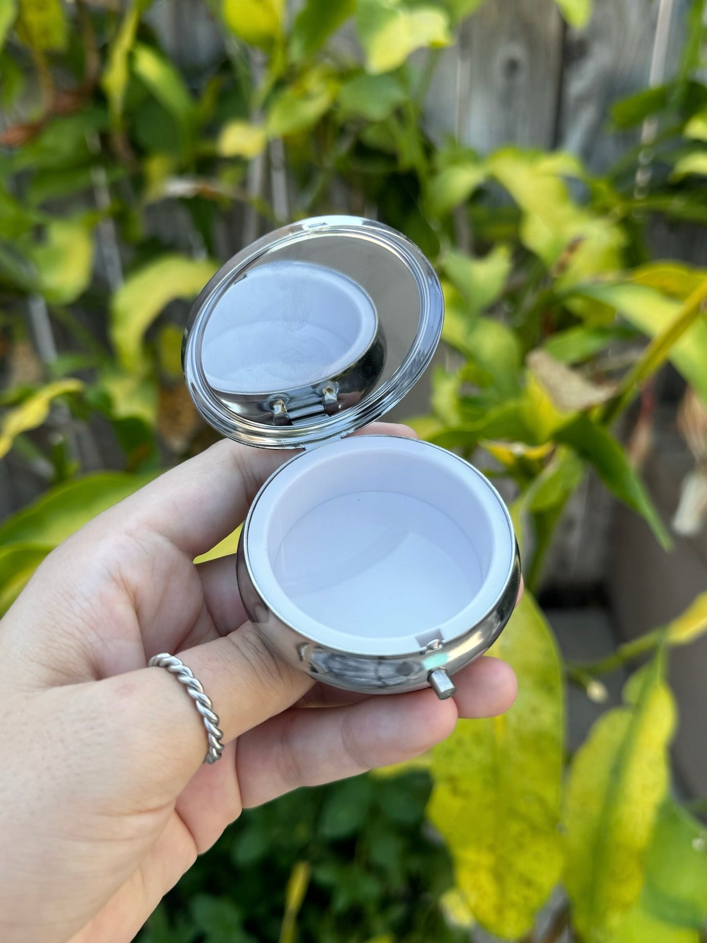 Floral Compact Mirror OR Pill Box