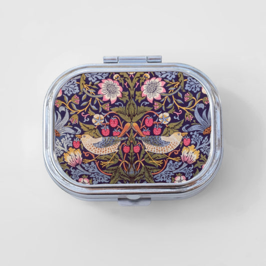 Strawberry Thief Happy Rectangle Pill Box