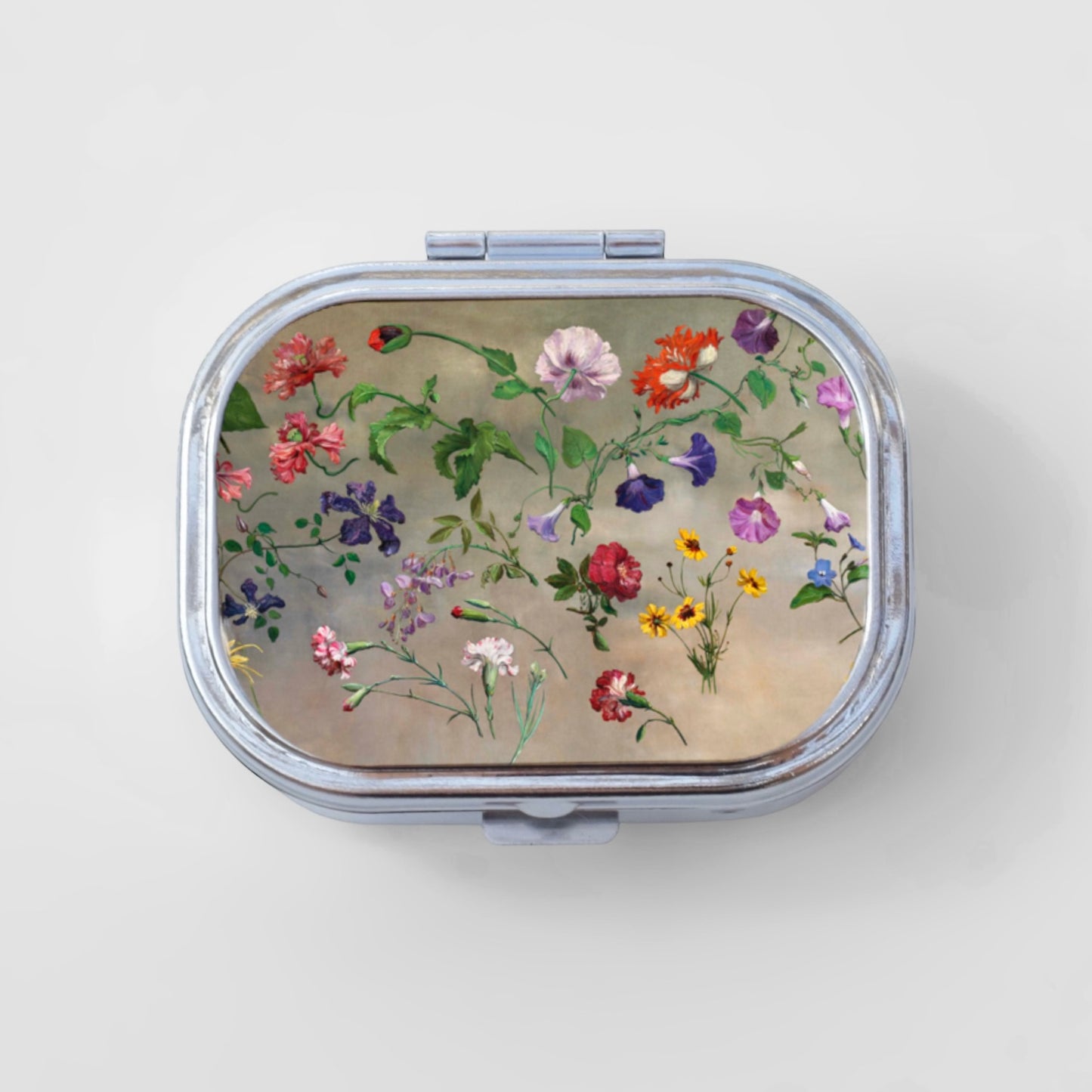 Floral Happy Rectangle Pill Box