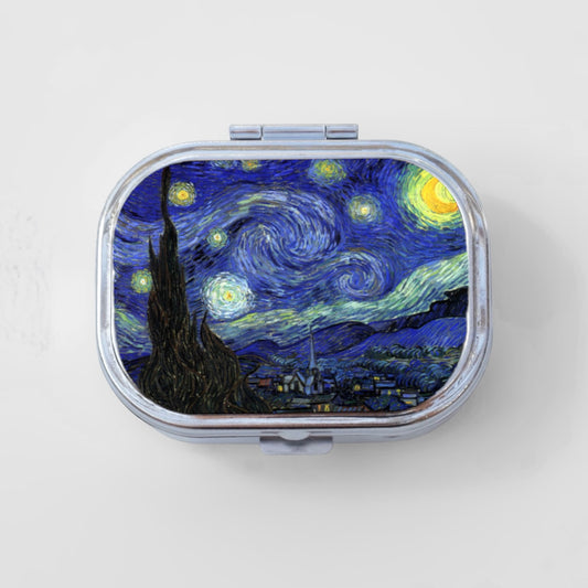 Starry Night Happy Rectangle Pill Box