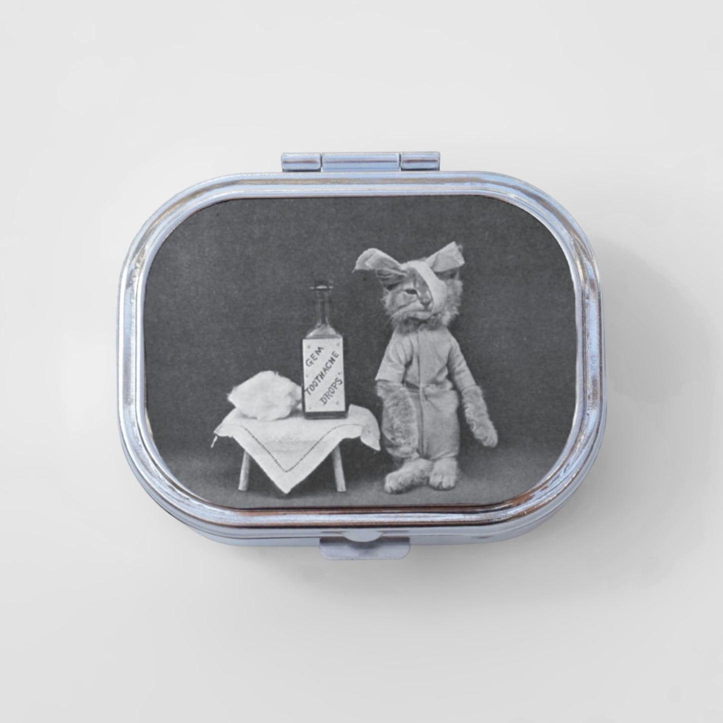 Sick Kitty Happy Rectangle Pill Box
