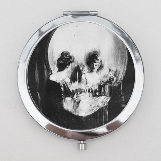 All is Vanity Skull Compact Mirror OR Pill Case