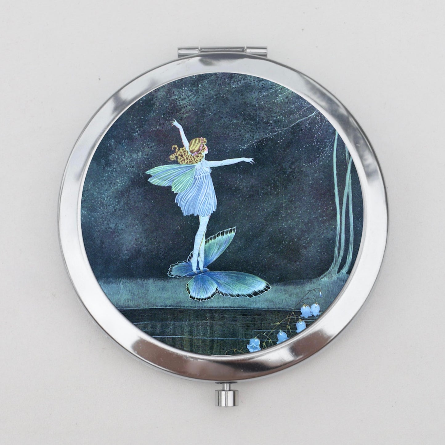 Fairy Riding Butterfly Compact Mirror OR Pill Case