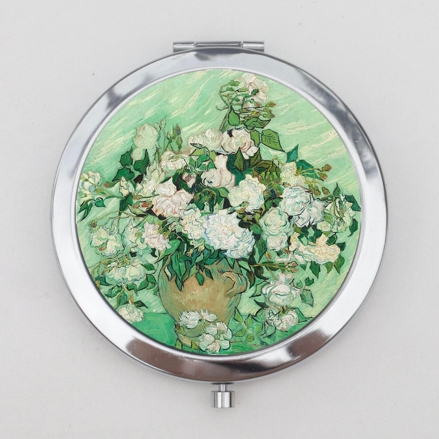 Still Life with Pink Roses Van Gogh Compact Mirror