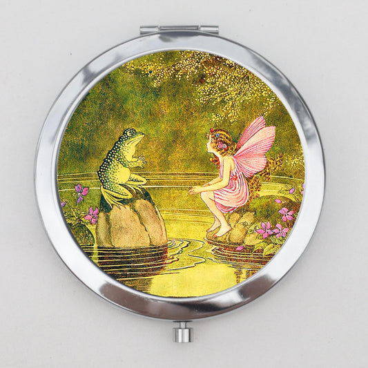 Frog and Fairy Compact Mirror OR Pill Box