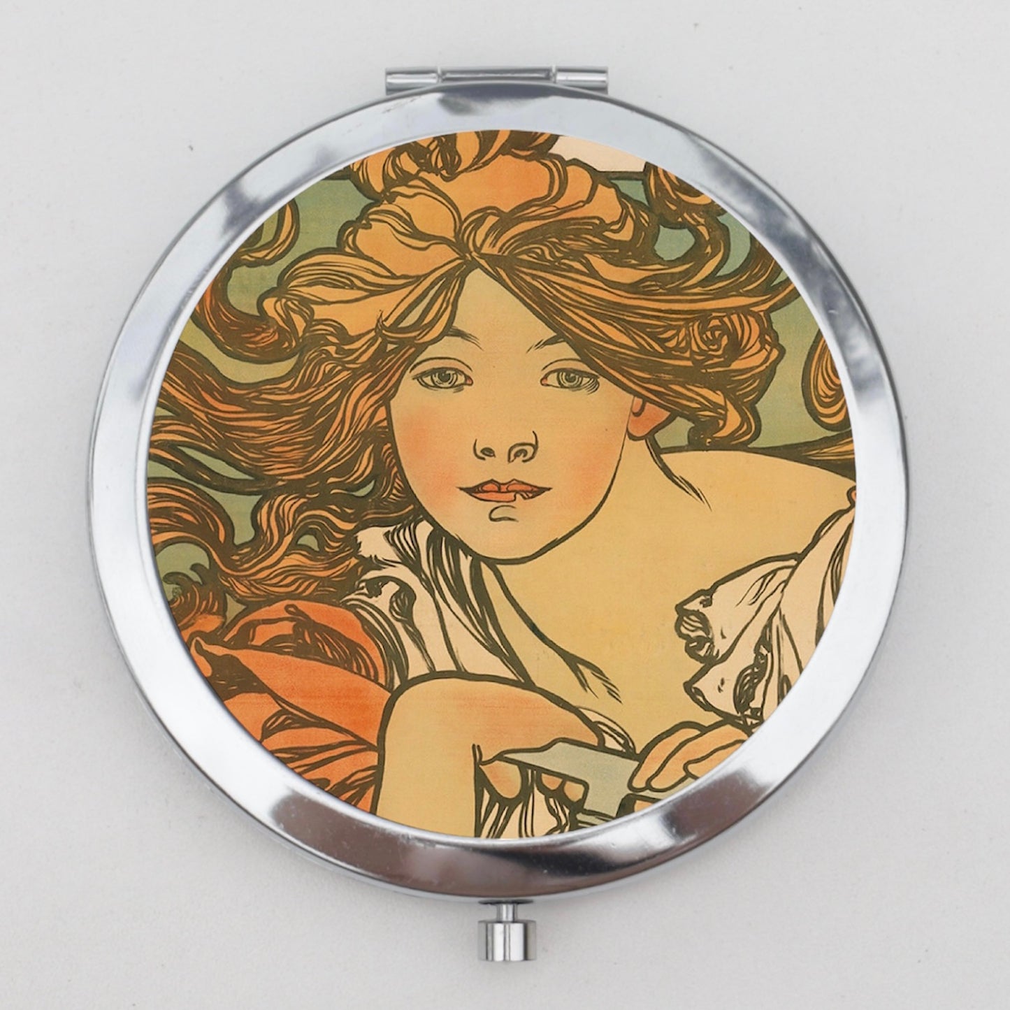 Art Nouveau Compact Mirror OR Pill Box