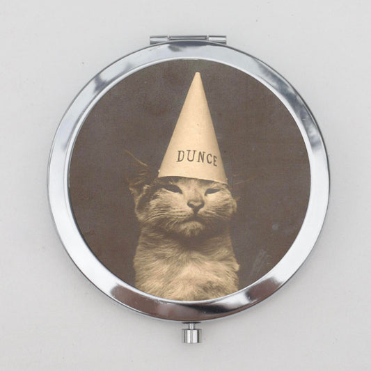 Dunce Cat Compact Mirror OR Pill Box