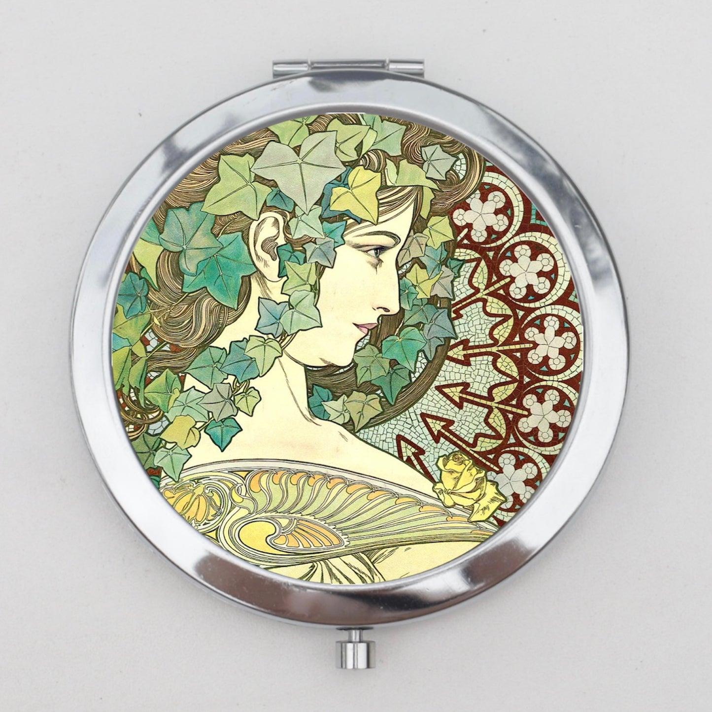 Alphonse Mucha Compact Mirror OR Pill Box