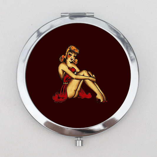 Sexy Woman Compact Mirror OR Pill Box