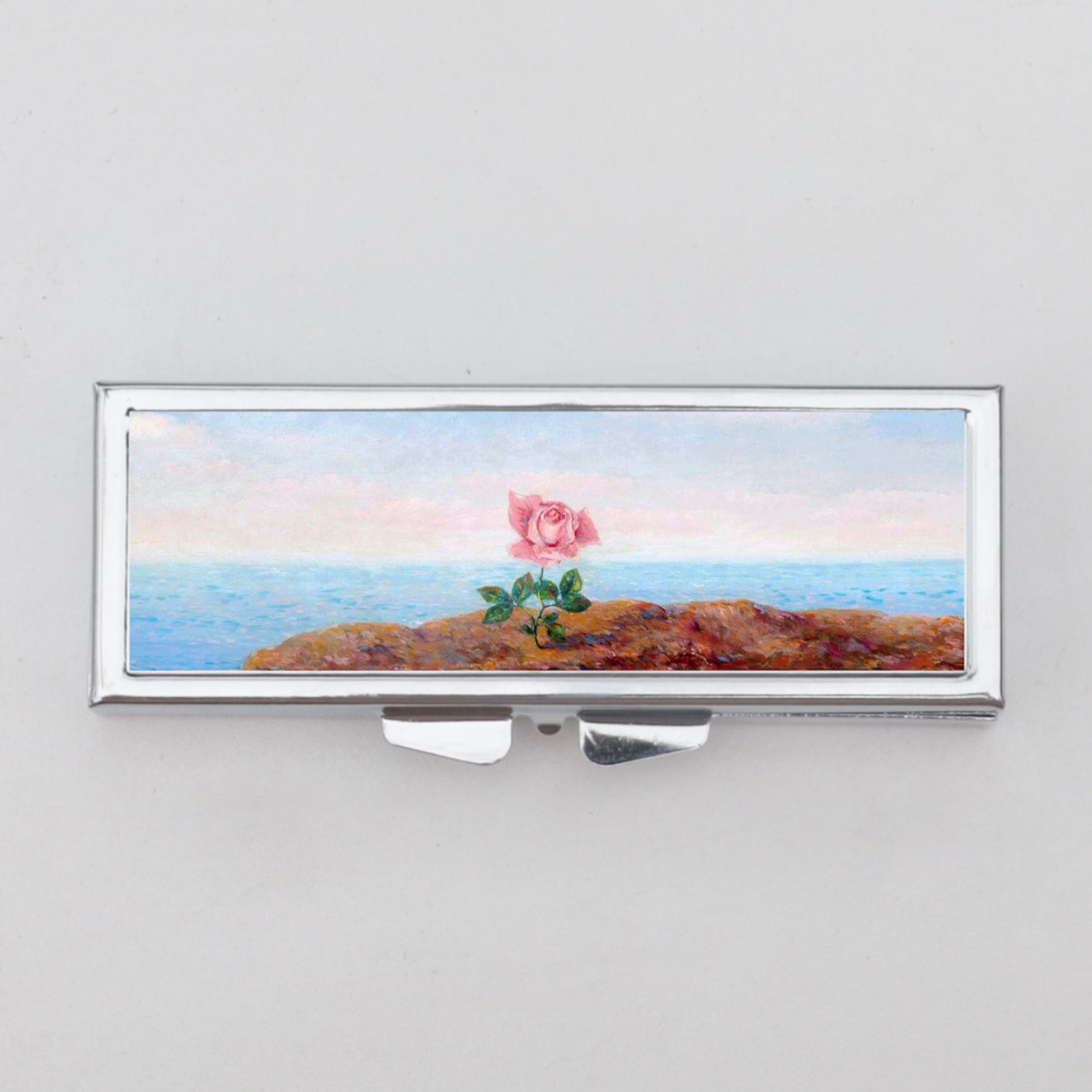 Rose Rectangle Pill Box