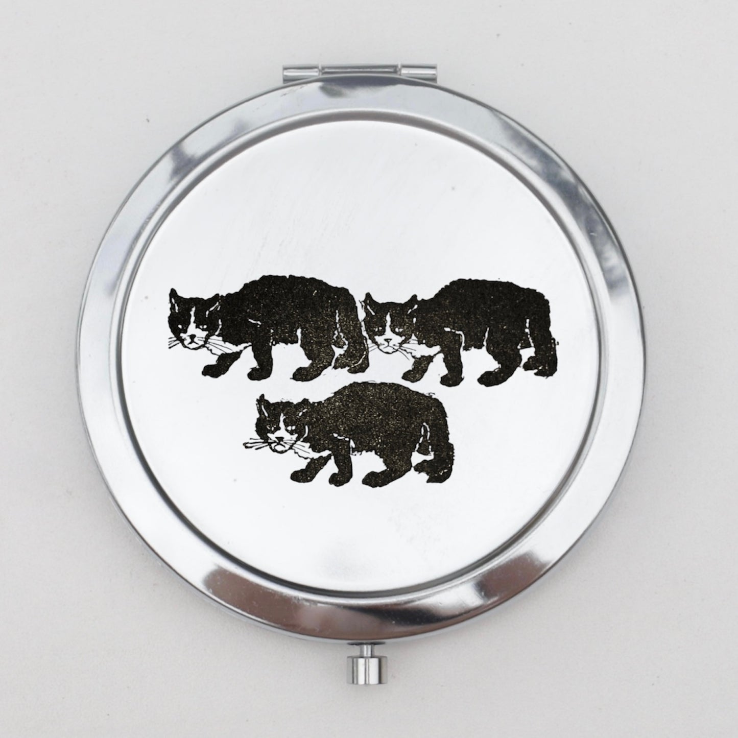 Black Cats Compact Mirror OR Pill Box