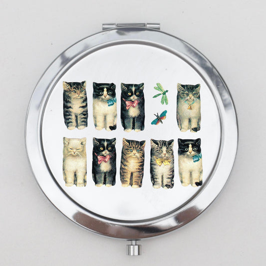 Vintage Cats Compact Mirror OR Pill Box