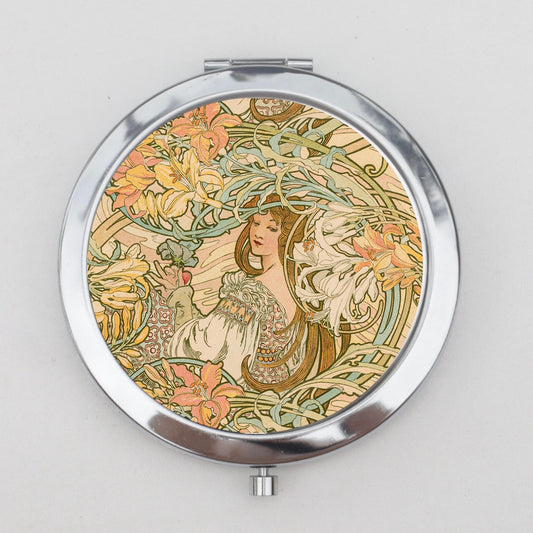 Mucha Mirror Compact Mirror OR Pill Box