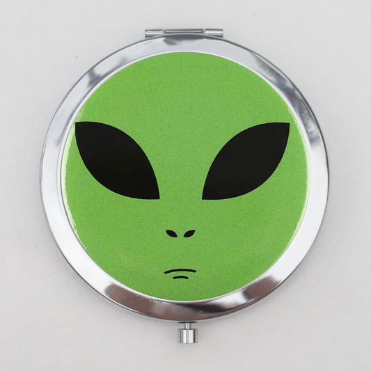 Green Alien Compact Mirror OR Pill Box