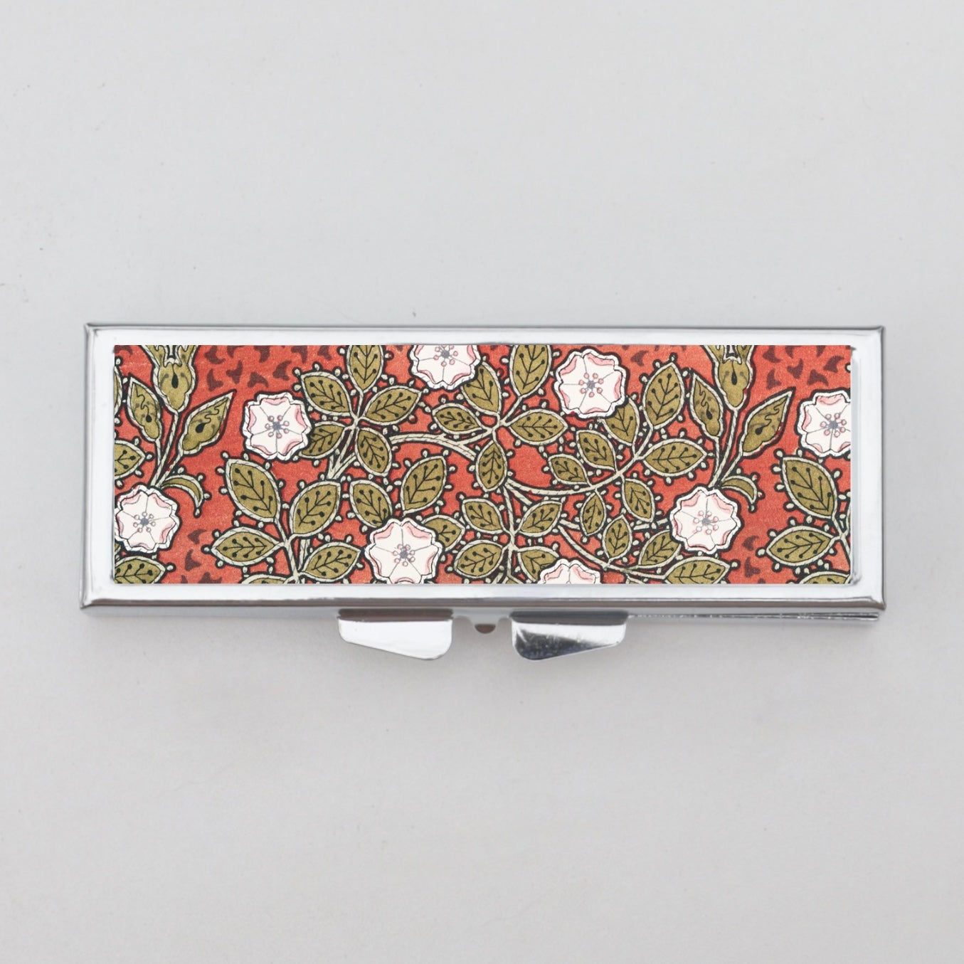 Floral Rectangle Pill Box