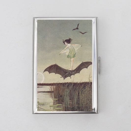 Fairy Flying on Bat Card Holder OR Cigarette Case