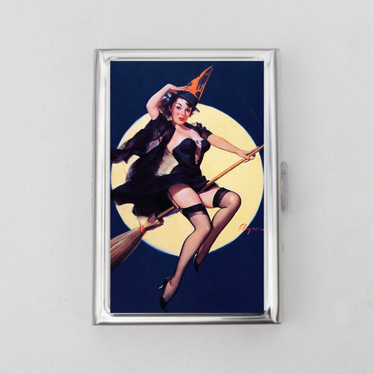 Sexy Witch Pin Up Card Holder OR Cigarette Case