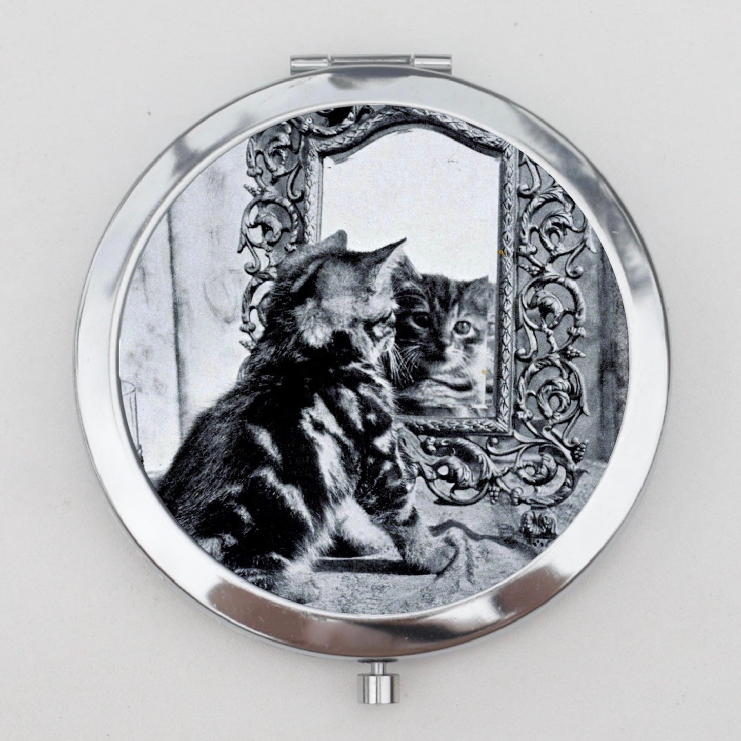 Cat Reflection Compact Mirror OR Pill Box