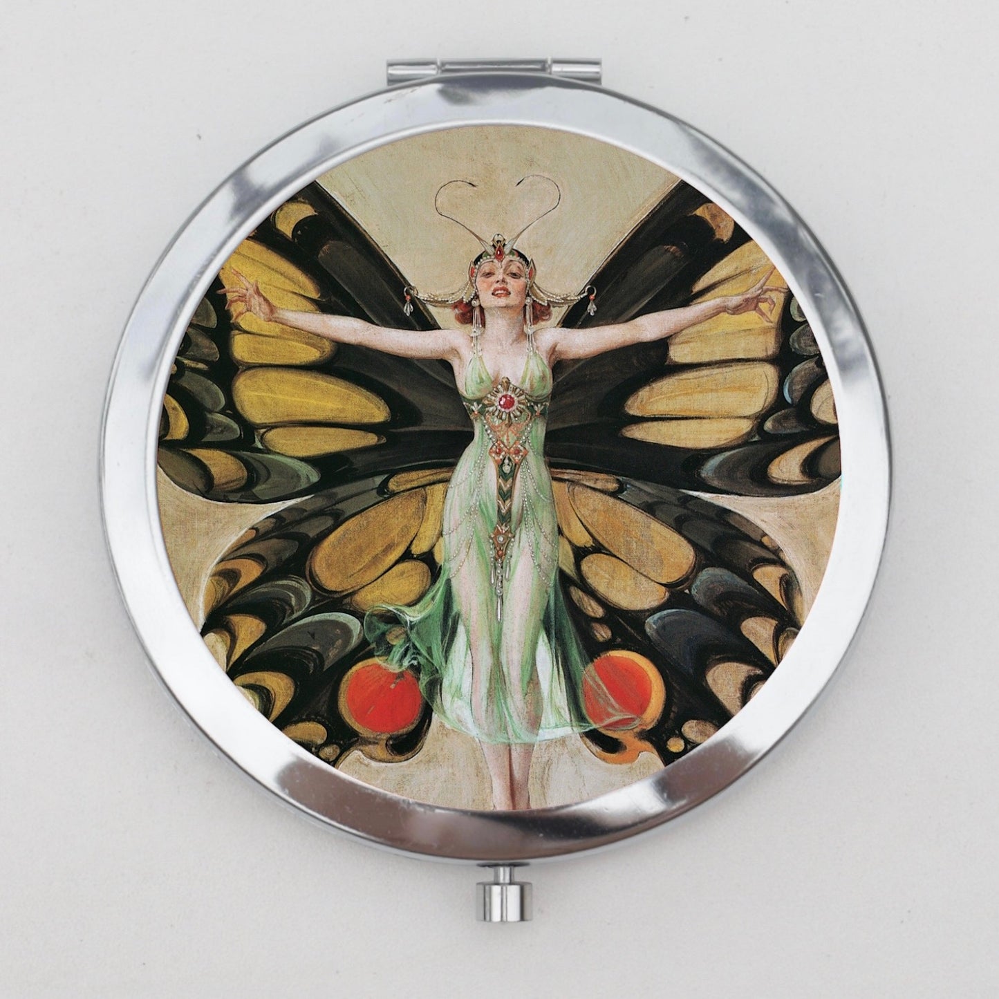 Flapper Butterfly Compact Mirror OR Pill Box