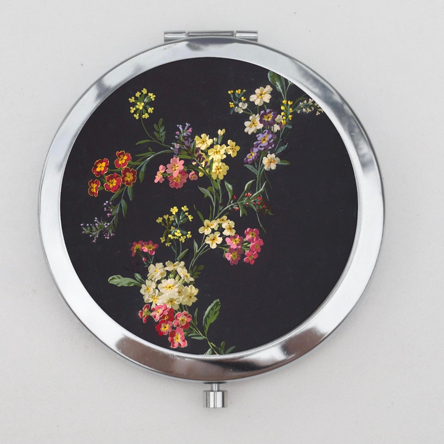 Dark Flowers Compact Mirror OR Pill Box