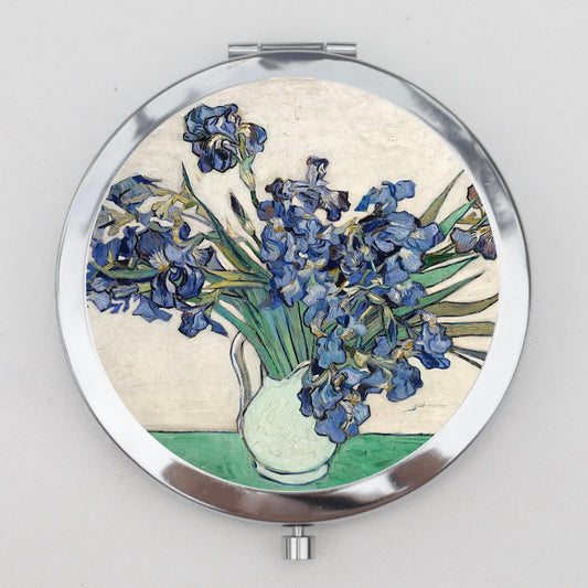 Blue Irises Compact Mirror OR Pill Box