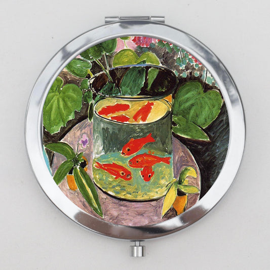 Goldfish Still Life Compact Mirror OR Pill Box