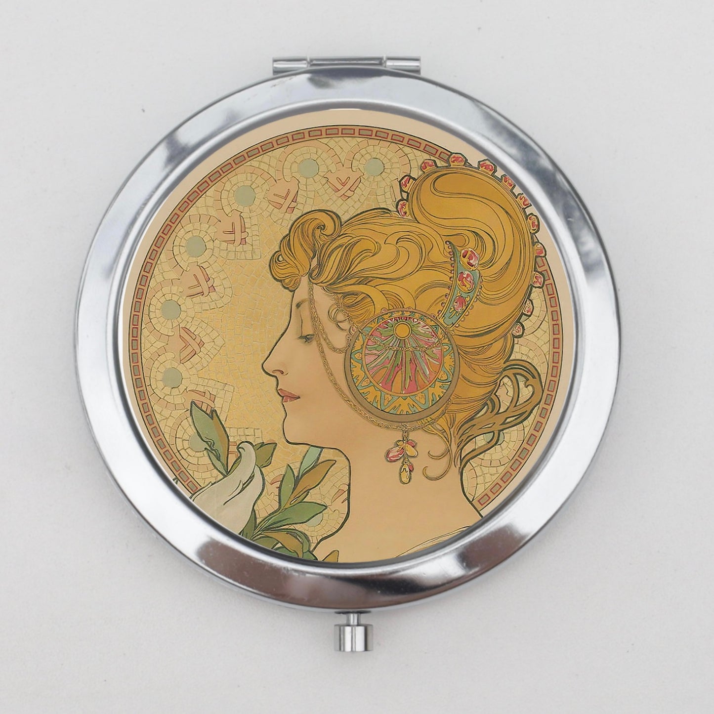 Alphonse Mucha Compact Mirror OR Pill Box