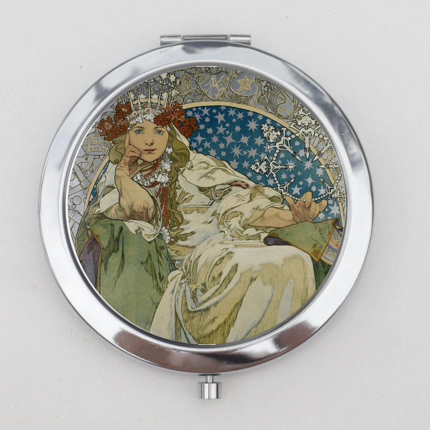 Alphonse Mucha Compact Mirror OR Pill Box