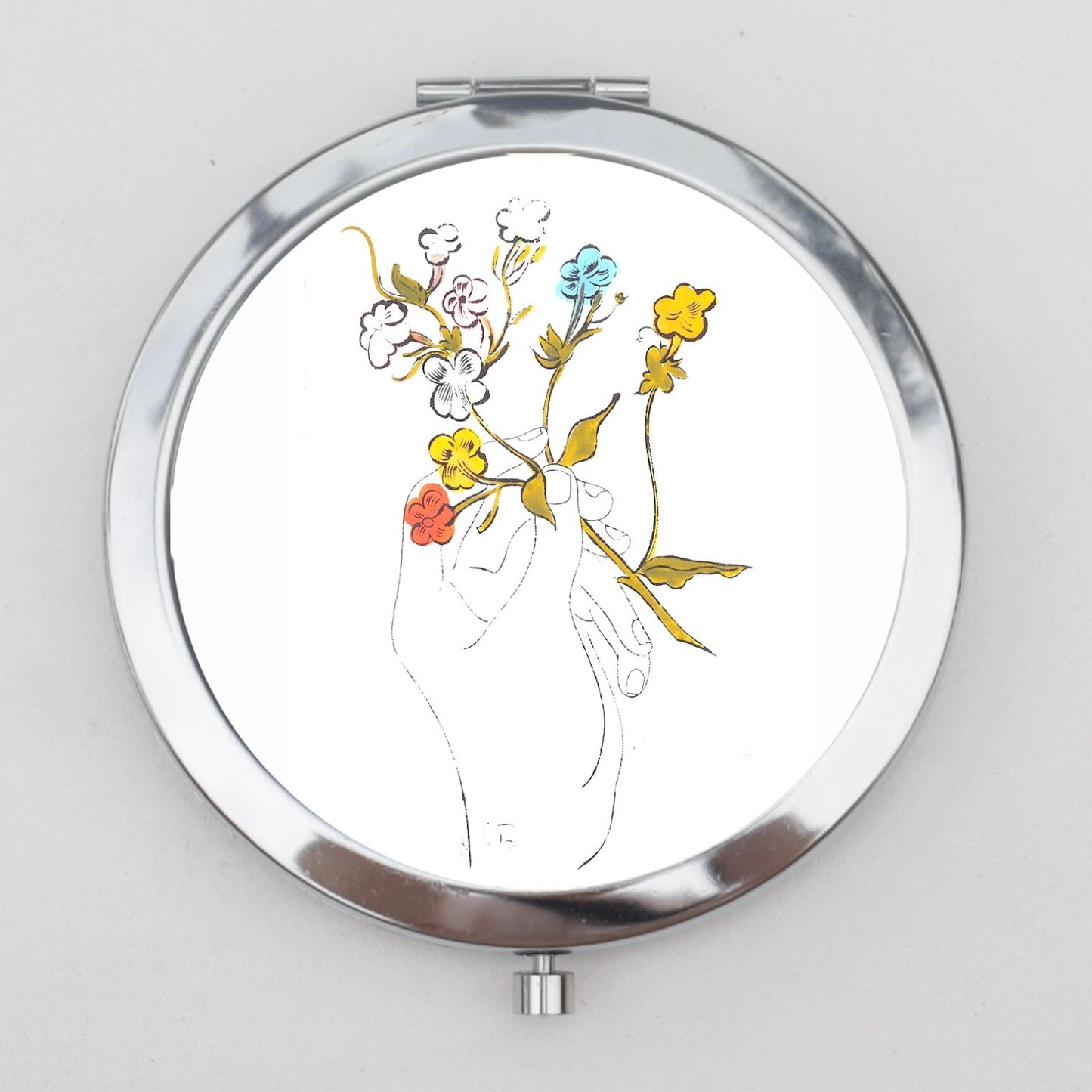 Bouquet of Flowers Warhol Compact Mirror OR Pill Box