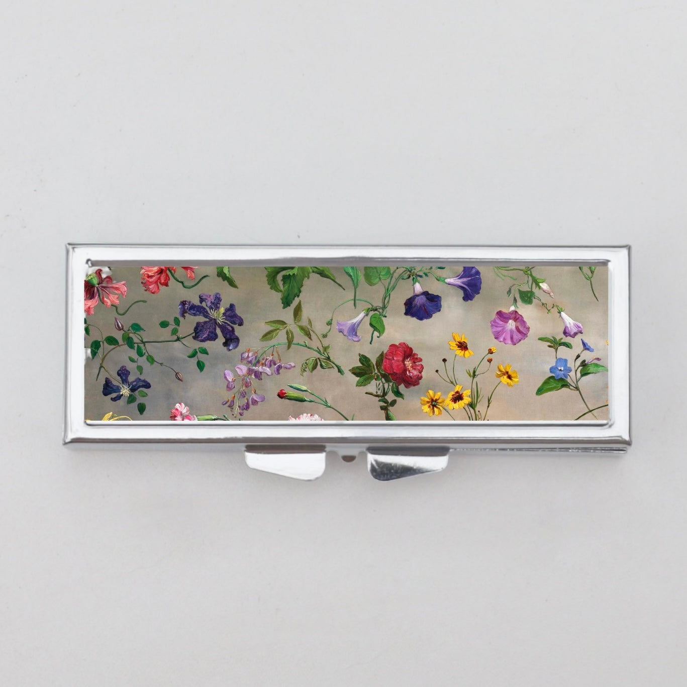 Floral Rectangle Pill Box