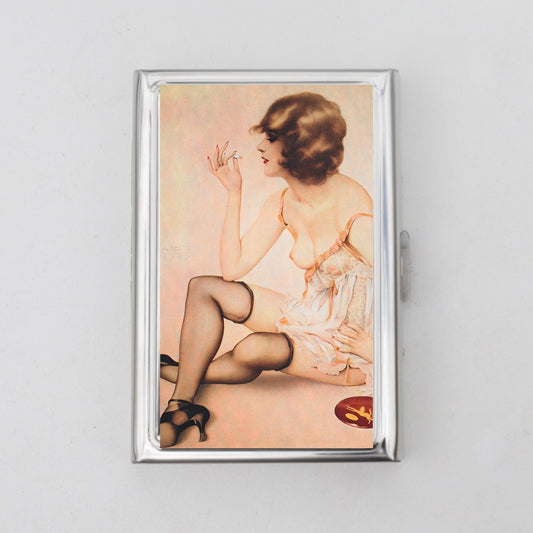 Vintage Pinup Card Holder OR Cigarette Case