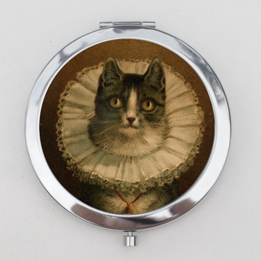 Cat in Ruff Compact Mirror OR Pill Box