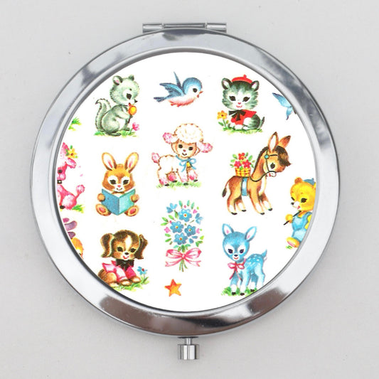 Vintage Animals Compact Mirror OR Pill Box