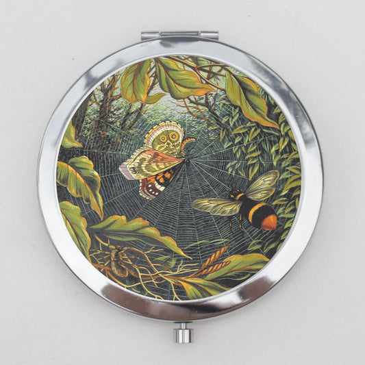 Butterfly, Bee, and Spider Web Compact Mirror OR Pill Box