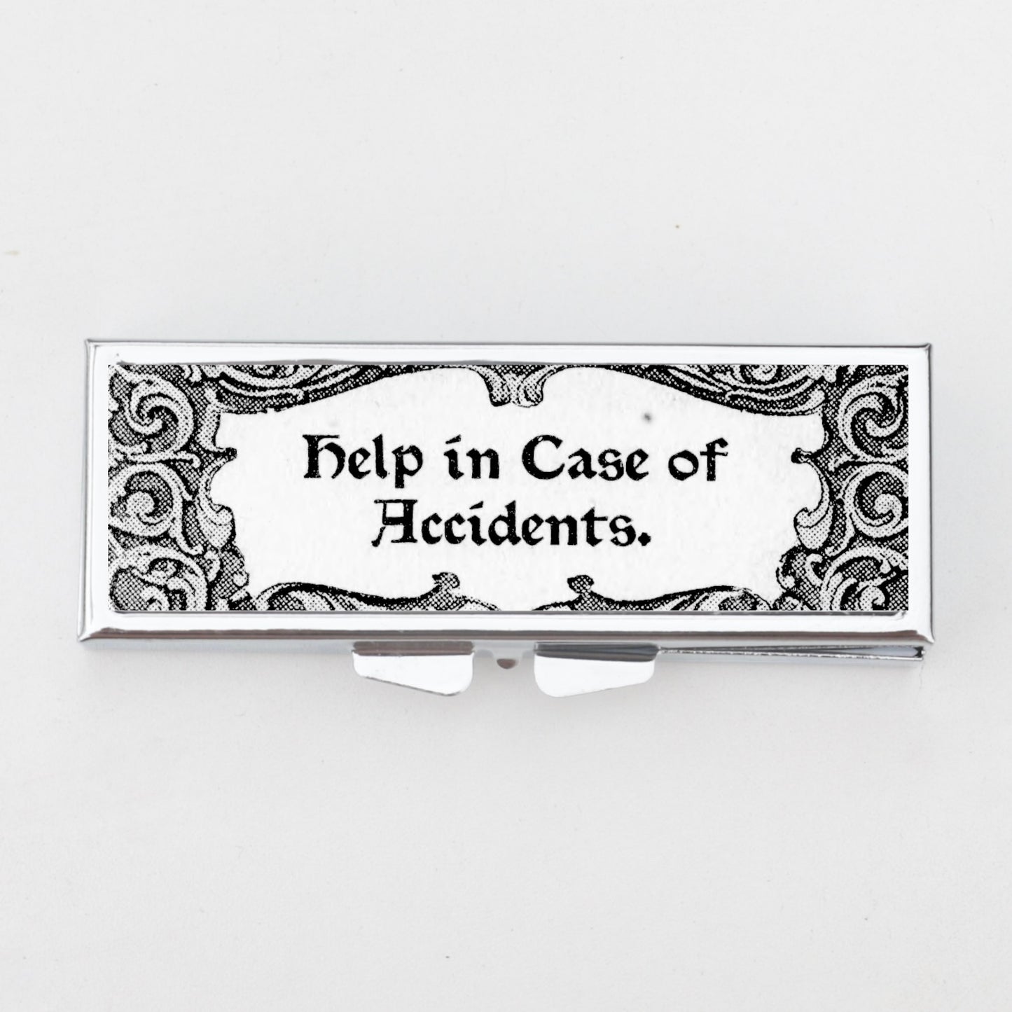 Help in Case of Accidents Rectangle Pill Box