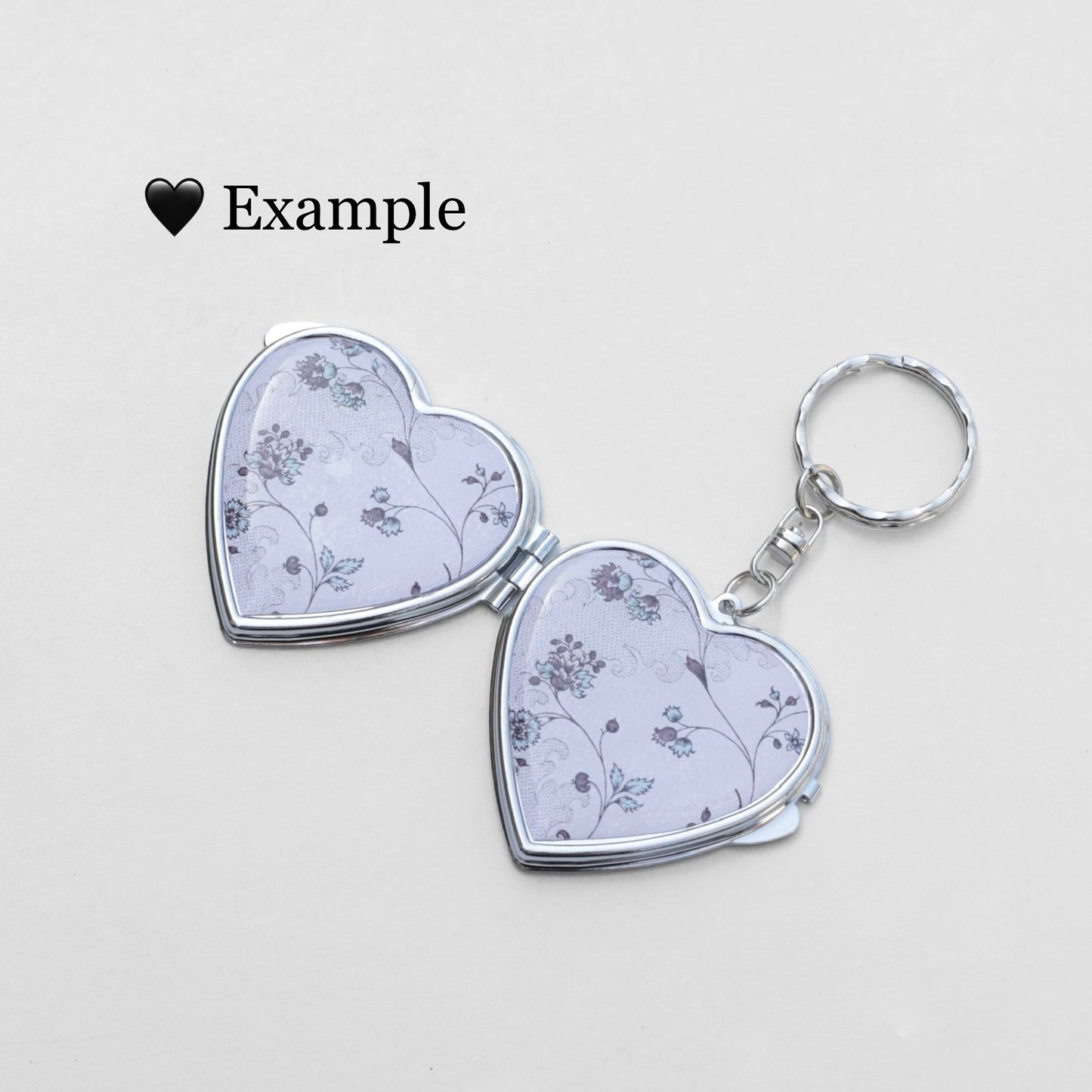 Swan Heart Shaped Mirror KeyChain