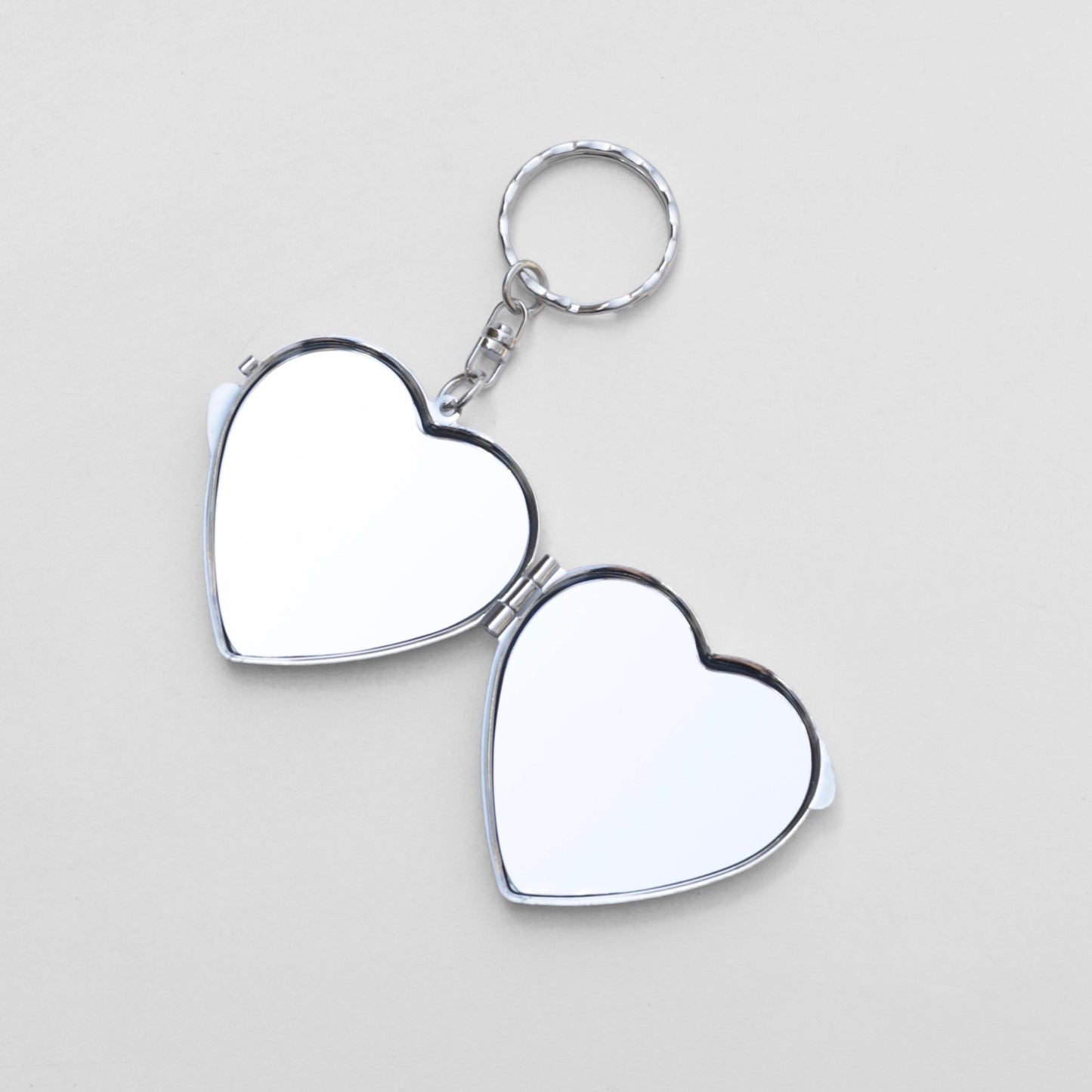 Water Lilies Heart Shaped Mirror KeyChain