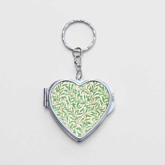 Art Nouveau Heart Shaped Mirror KeyChain