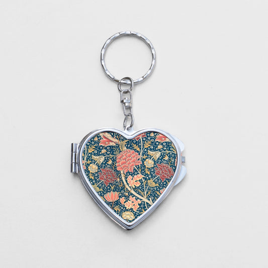 Art Nouveau Heart Shaped Mirror KeyChain