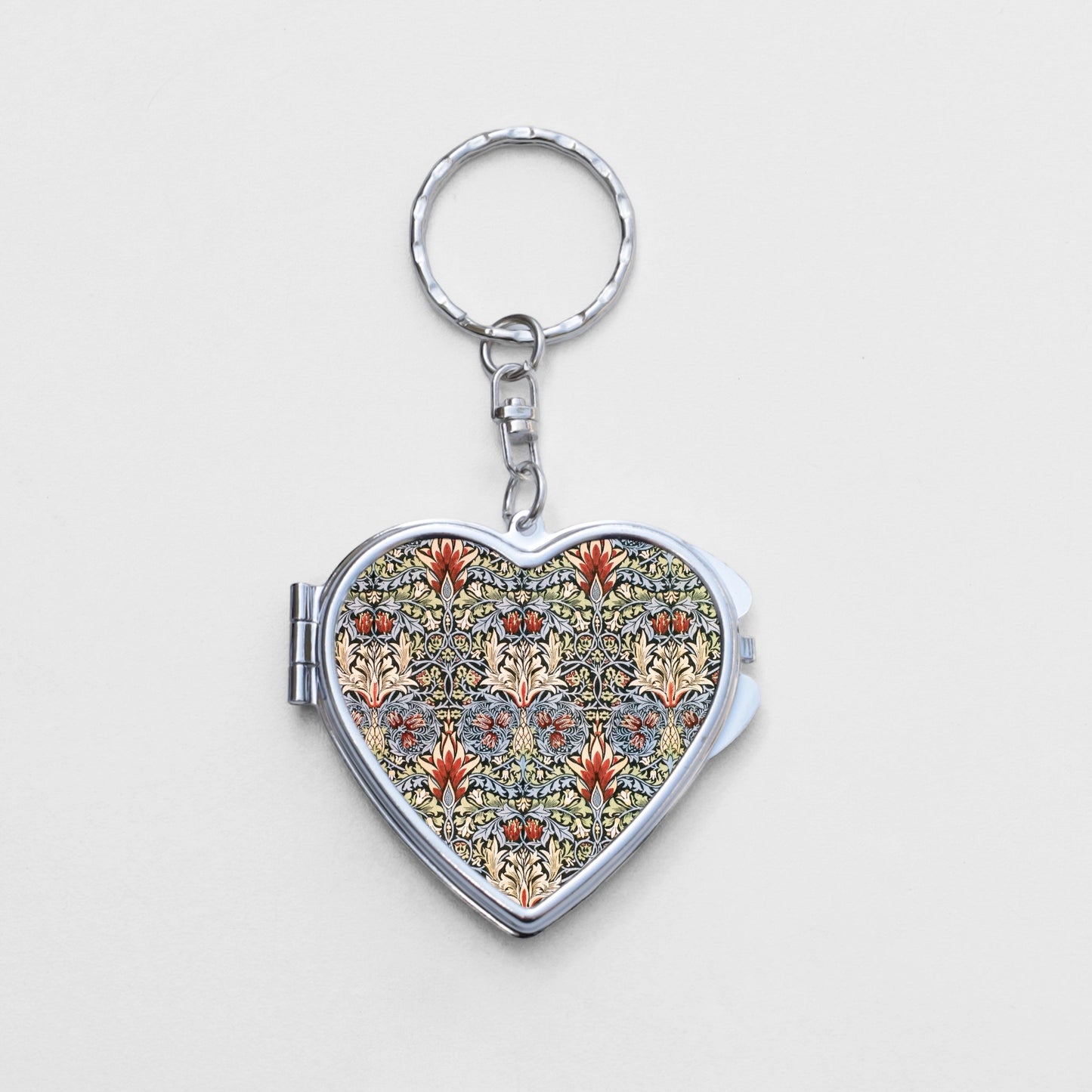 Art Nouveau Heart Shaped Mirror KeyChain